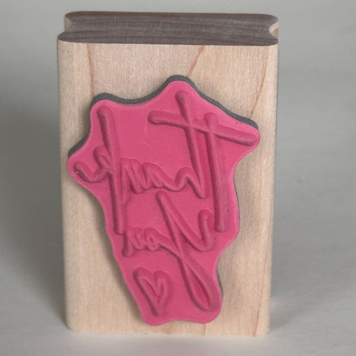 Stampabilities Rubber Stamp Thank You Heart Cardmaking Script Modern Paper Crafts Wood Mounted