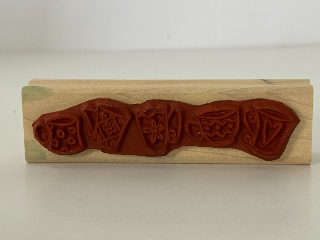 Stampin Up Rubber Stamp Teacup Border Coffee Mug Tea Cup Card Making Craft Wood