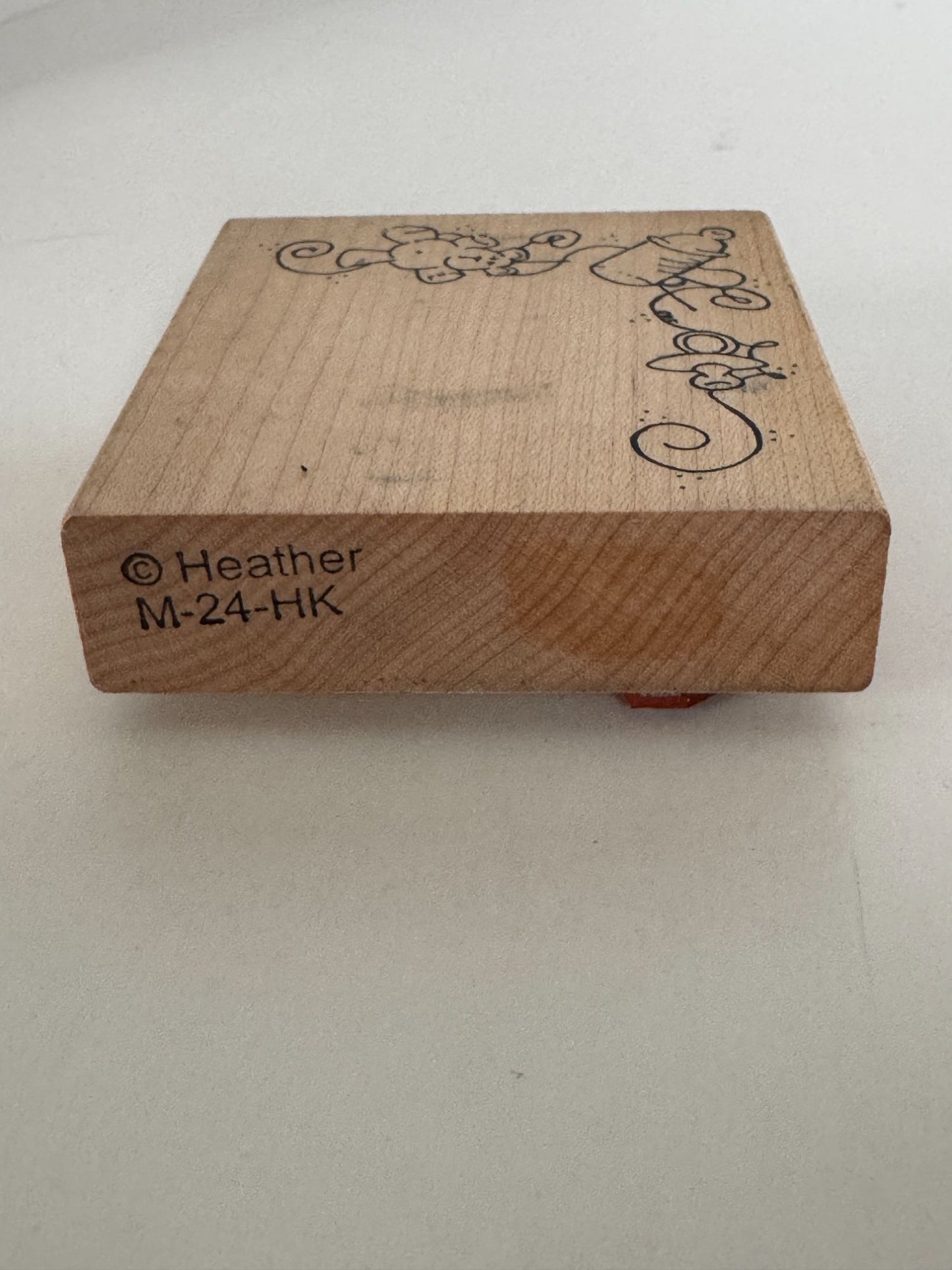 Heather Rubber Stamp Baby Design Corner Teddy Bear Bottle Diaper Pin Card Making