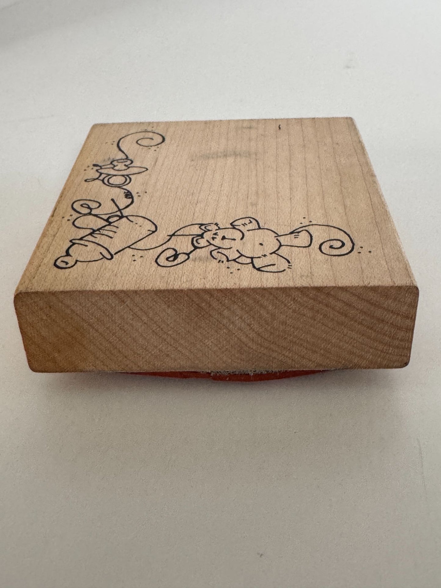 Heather Rubber Stamp Baby Design Corner Teddy Bear Bottle Diaper Pin Card Making