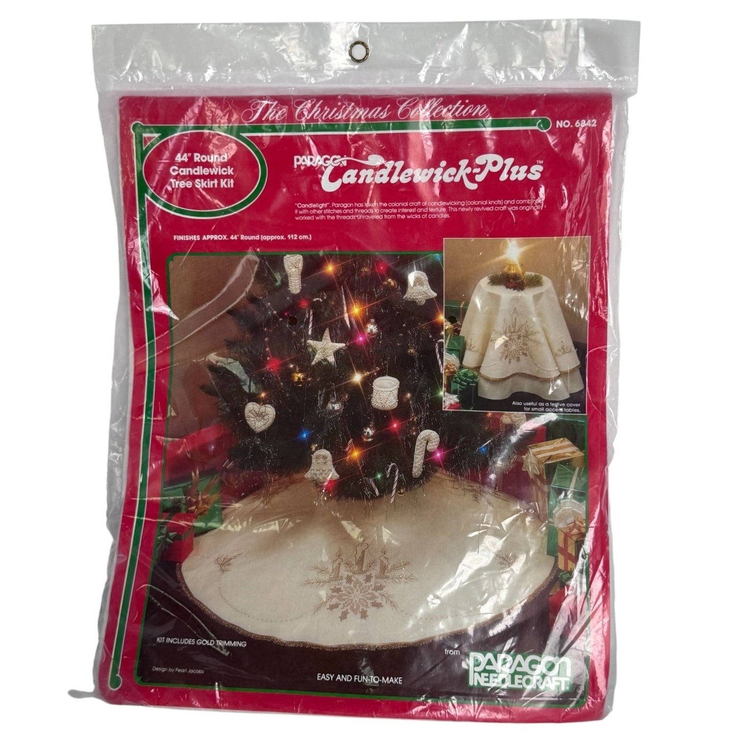 Paragon Needlecraft Christmas Skirt Kit Candlewick Needlework Vintage 44 inch