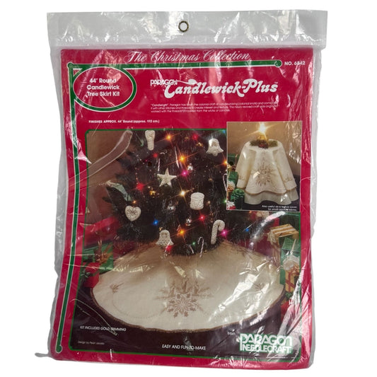 Paragon Needlecraft Christmas Skirt Kit Candlewick Needlework Vintage 44 inch