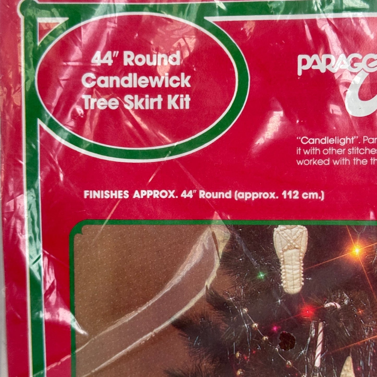 Paragon Needlecraft Christmas Skirt Kit Candlewick Needlework Vintage 44 inch