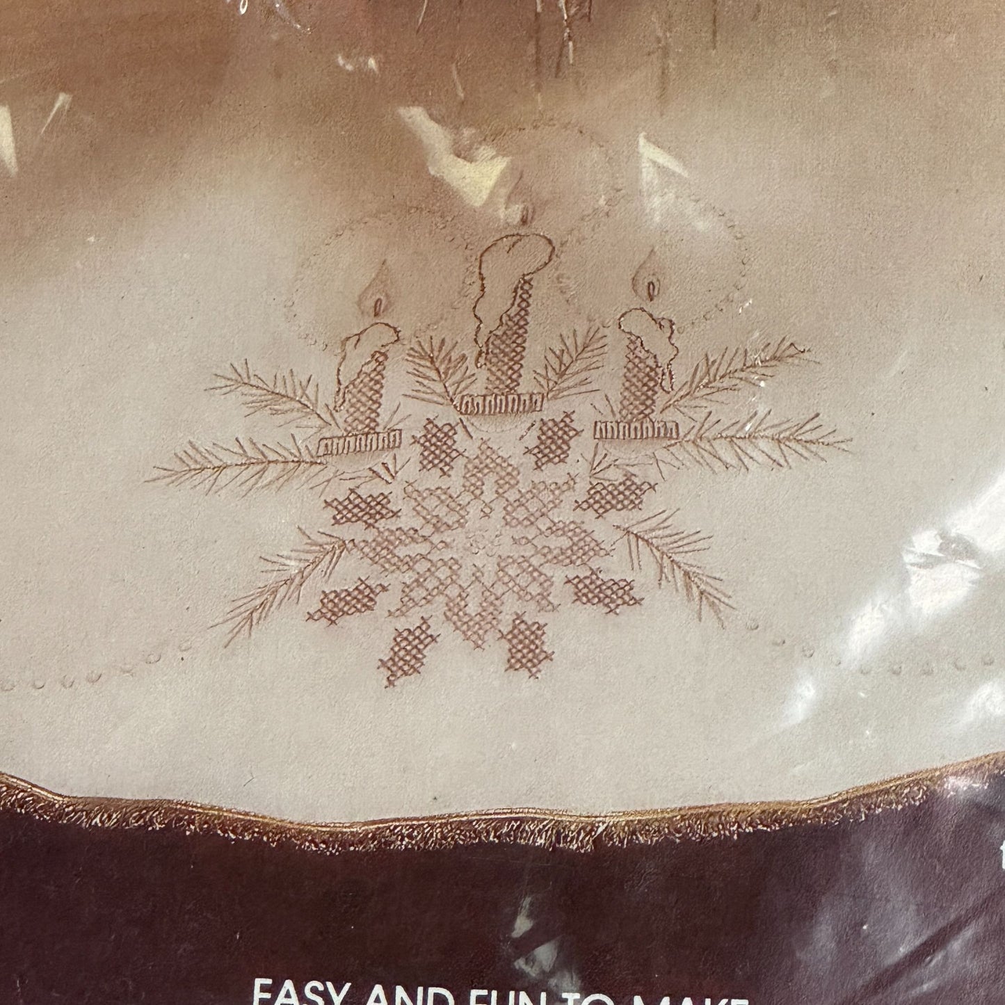 Paragon Needlecraft Christmas Skirt Kit Candlewick Needlework Vintage 44 inch