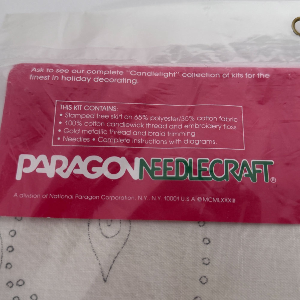 Paragon Needlecraft Christmas Skirt Kit Candlewick Needlework Vintage 44 inch