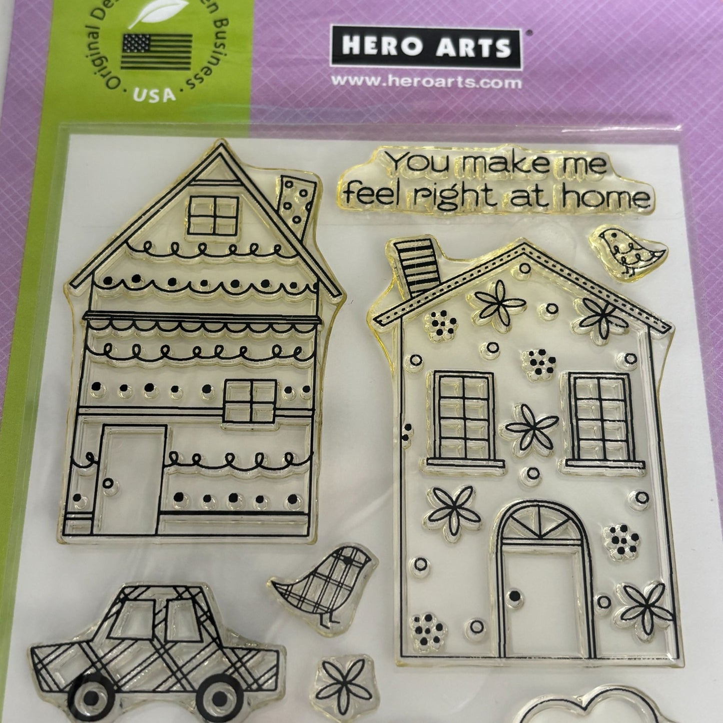 Hero Arts Poly Clear Stamp Set Whimsical House Real Estate Realtor Cardmaking 4x6 Photopolymer