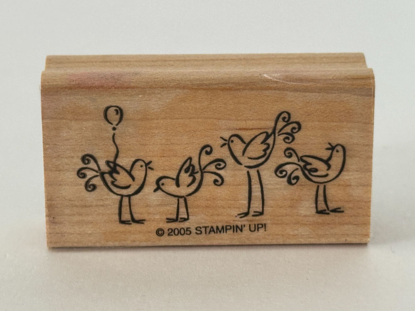 Stampin Up Rubber Stamps Happy Bird Day Birthday Pun Card Making Words Balloon
