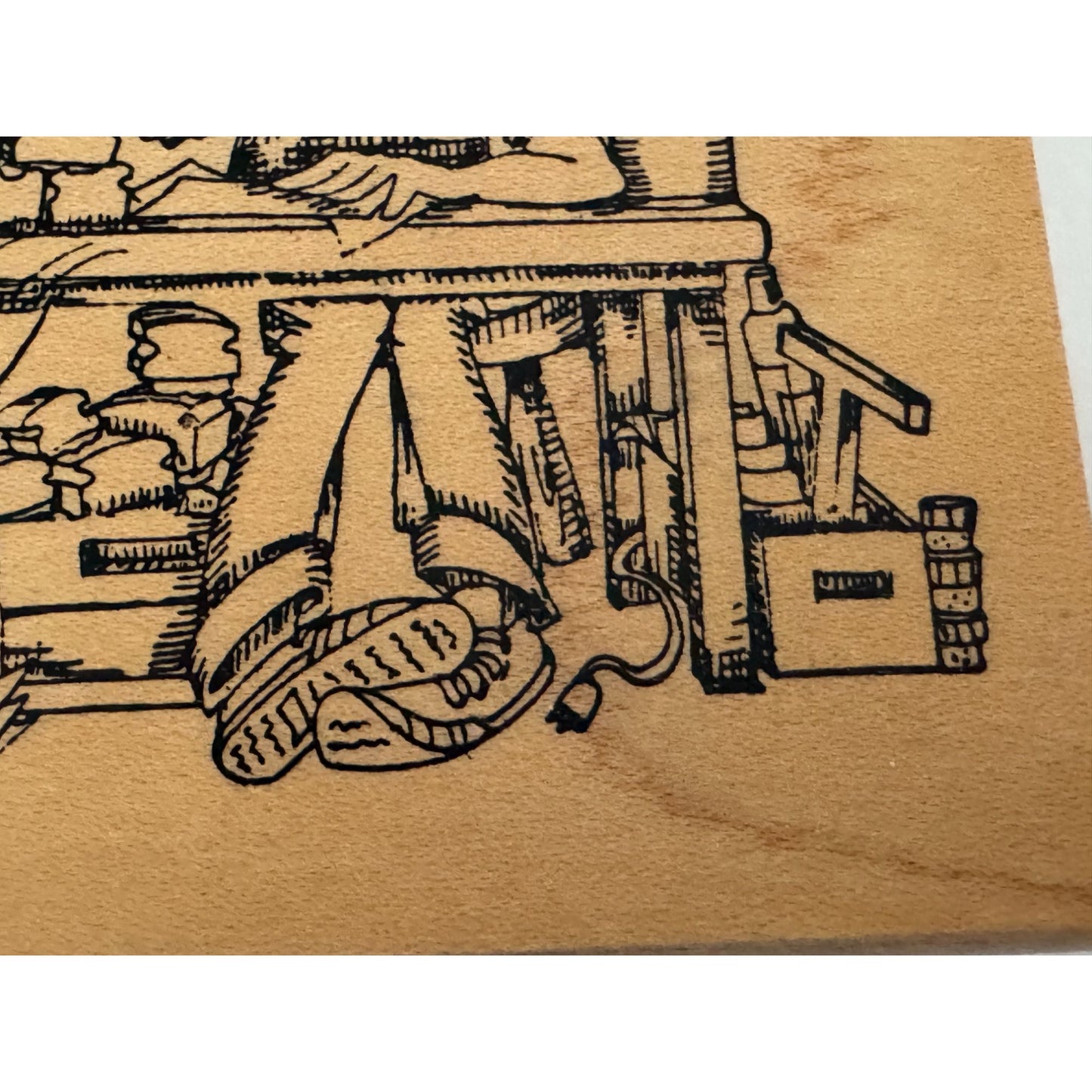 Art Impressions Rubber Stamp Crafter Messy Desk Working Mom Artist Card Maker