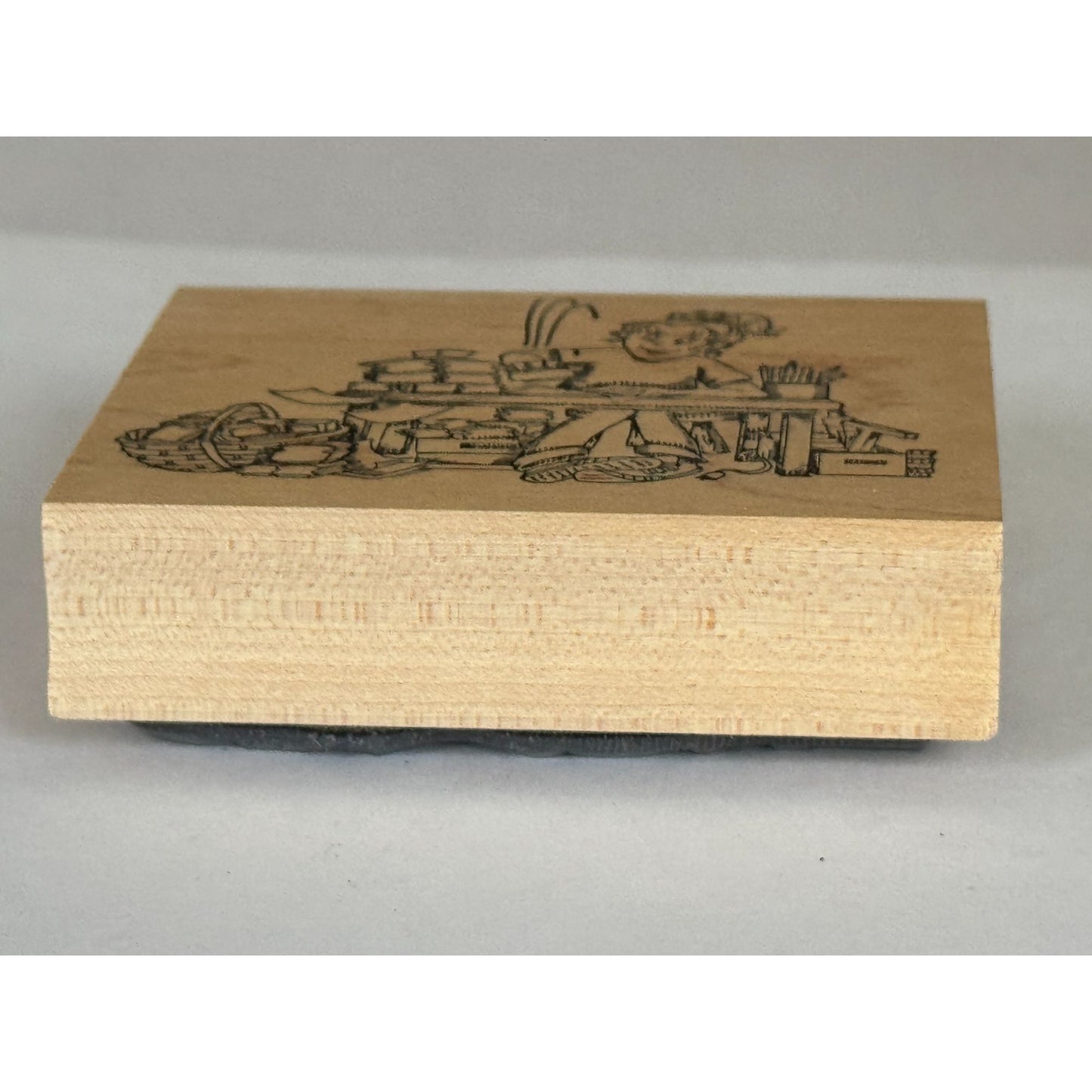Art Impressions Rubber Stamp Crafter Messy Desk Working Mom Artist Card Maker