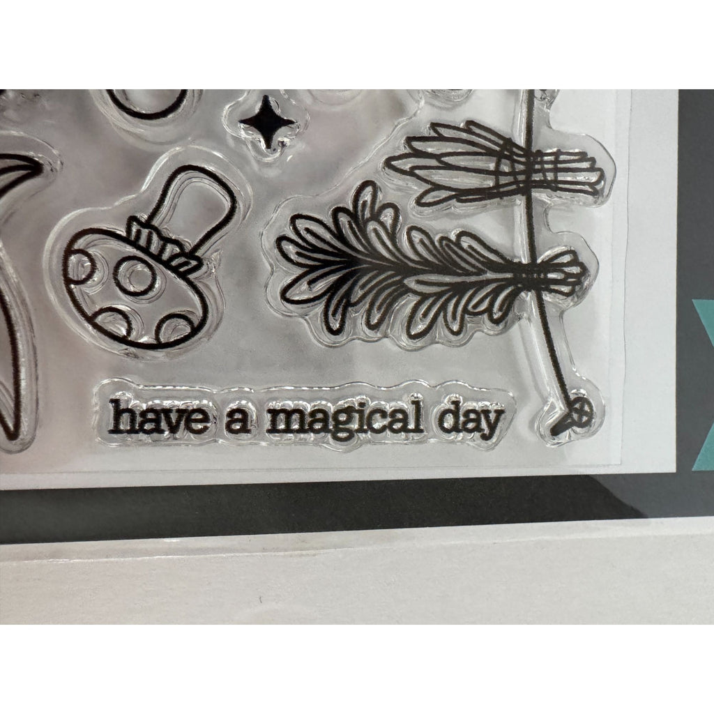 Hero Arts Clear Stamp Set Magical Day Witch Hat Book Halloween Fantasy Craft Art