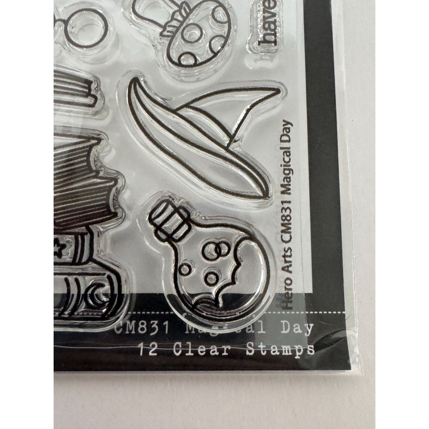 Hero Arts Clear Stamp Set Magical Day Witch Hat Book Halloween Fantasy Craft Art