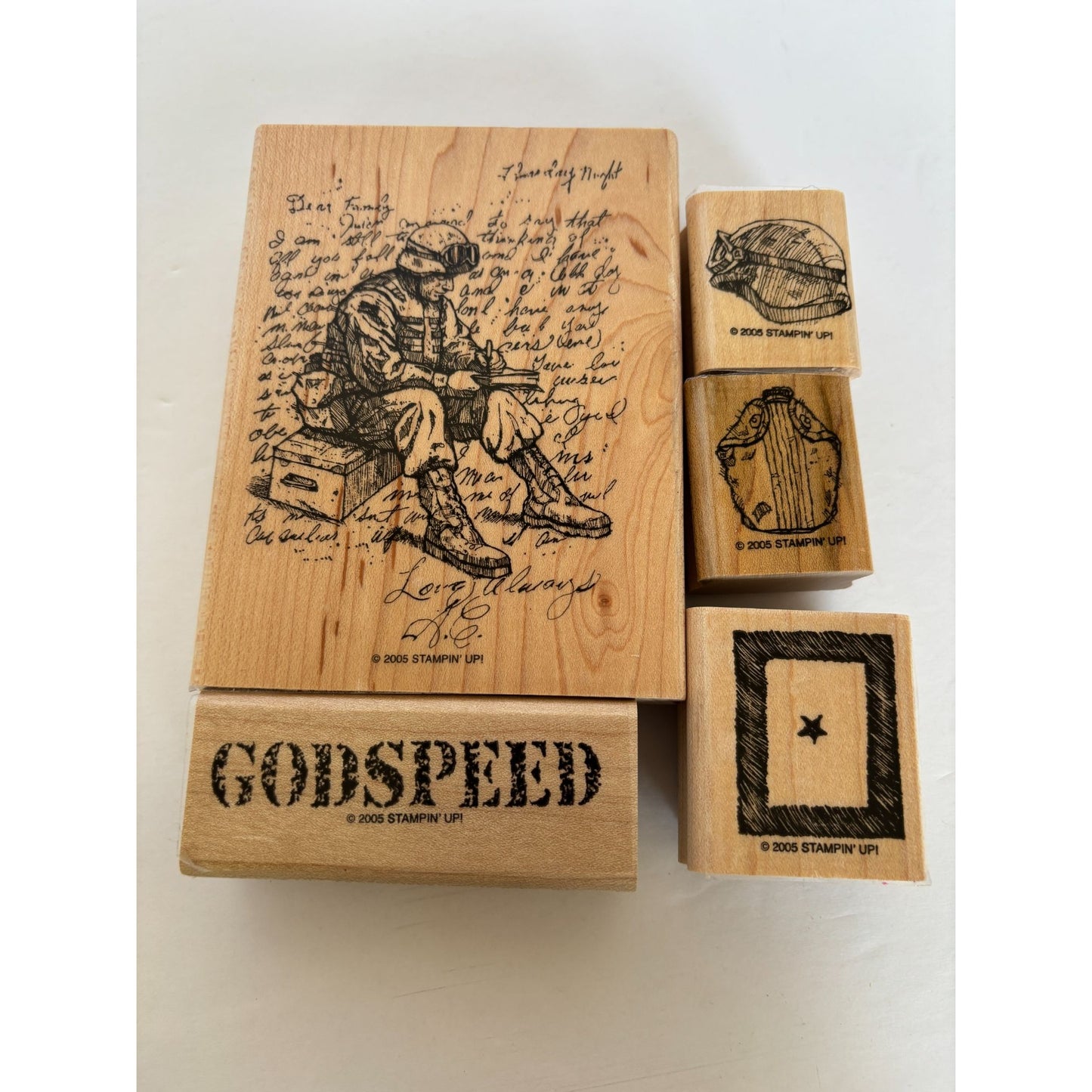 Stampin Up Rubber Stamp Set Godspeed Military Soldier Veterans Day Incomplete