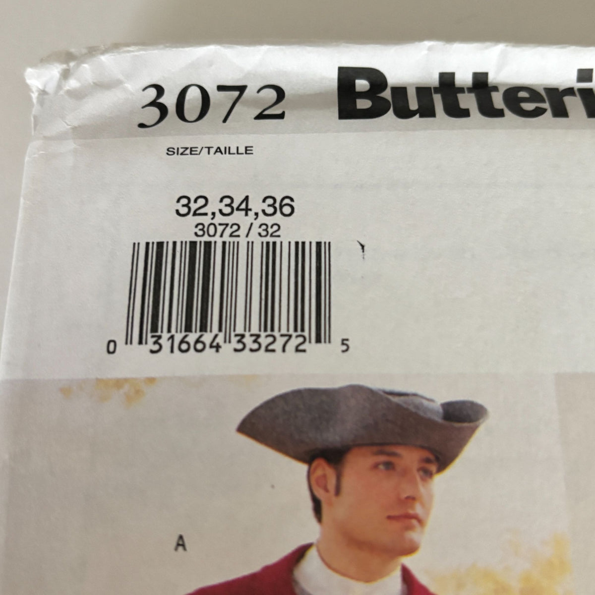 Butterick Sewing Pattern 3072 Mens Colonial Costume Outfit 32-36 Uncut Coat Vest Breeches