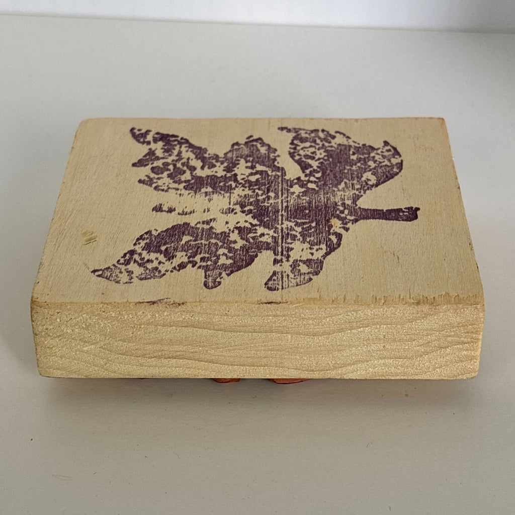 Rubber Stamp Large Maple Leaf Autumn Card Making Fall Crafts Textured Foliage Nature Cardmaking