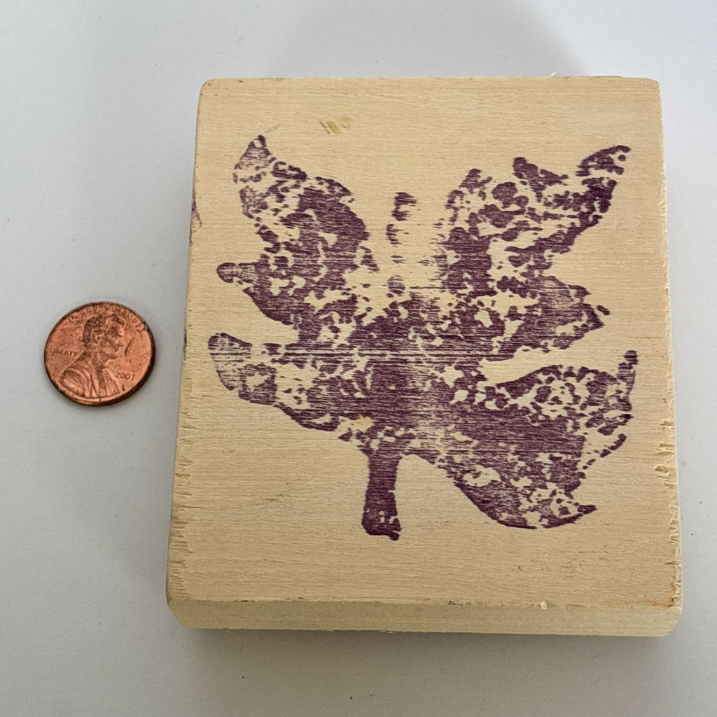 Rubber Stamp Large Maple Leaf Autumn Card Making Fall Crafts Textured Foliage Nature Cardmaking