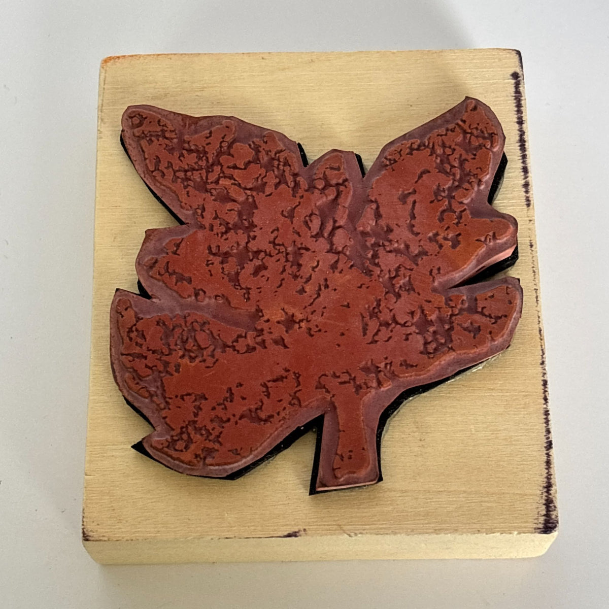Rubber Stamp Large Maple Leaf Autumn Card Making Fall Crafts Textured Foliage Nature Cardmaking