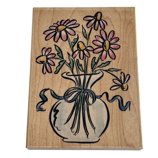 Penny Black Rubber Stamp Daisies Daisy Vase Flowers Friendship Card Making 1767K