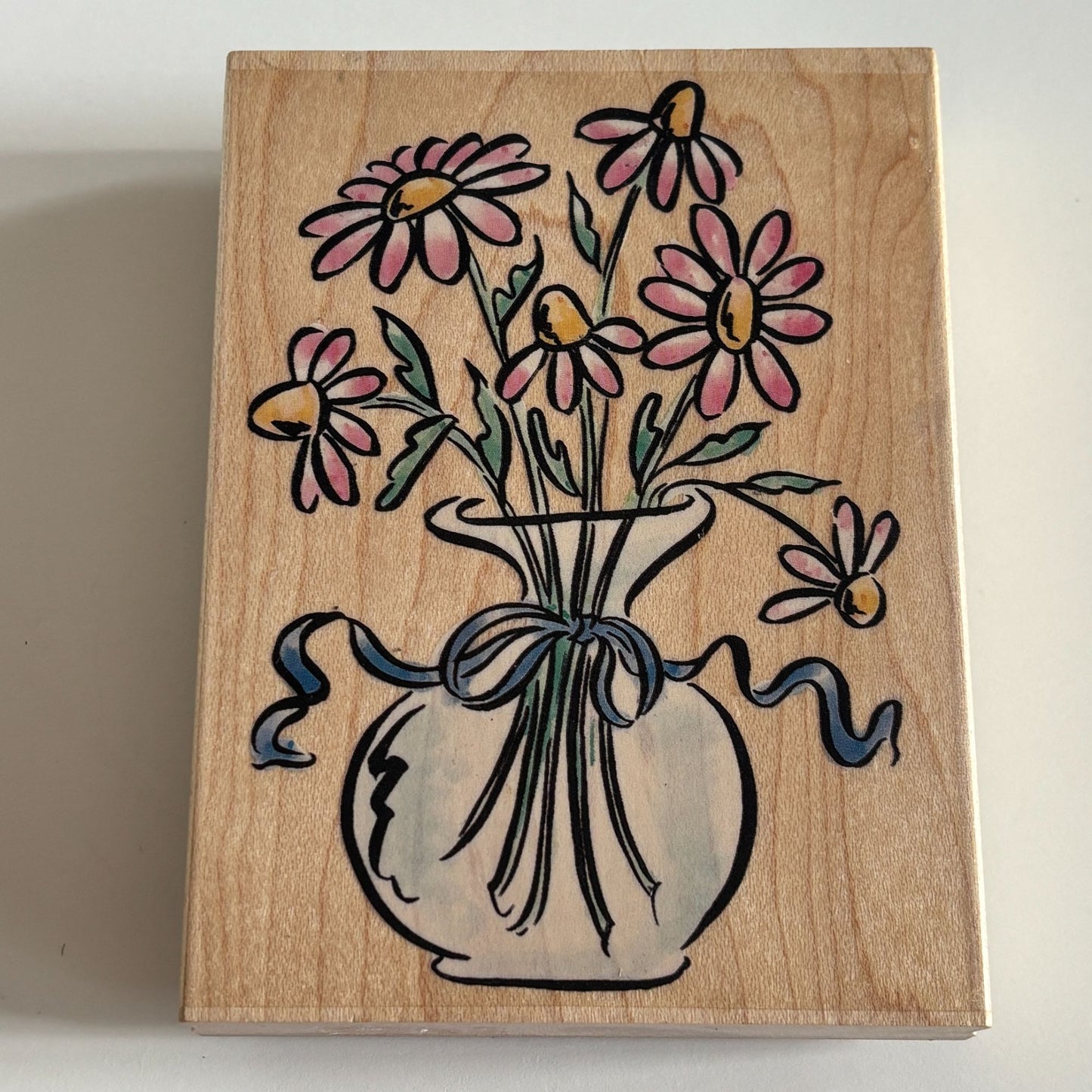 Penny Black Rubber Stamp Daisies Daisy Vase Flowers Friendship Card Making 1767K
