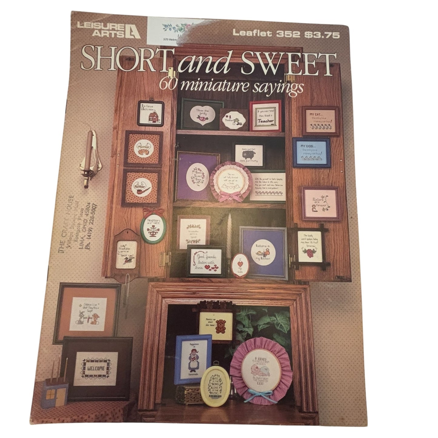 Leisure Arts Cross Stitch Patterns Leaflet 352 Short and Sweet Miniature Sayings