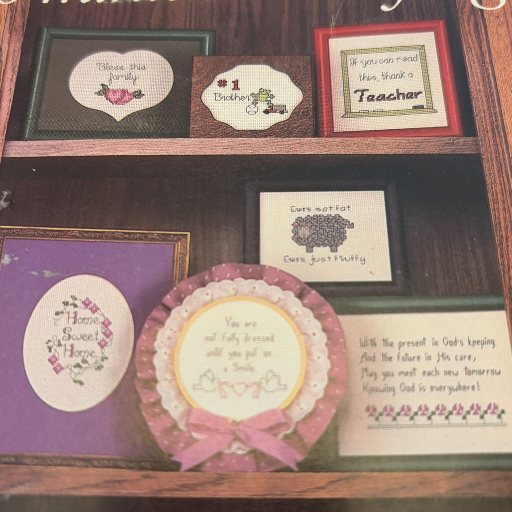 Leisure Arts Cross Stitch Patterns Leaflet 352 Short and Sweet Miniature Sayings