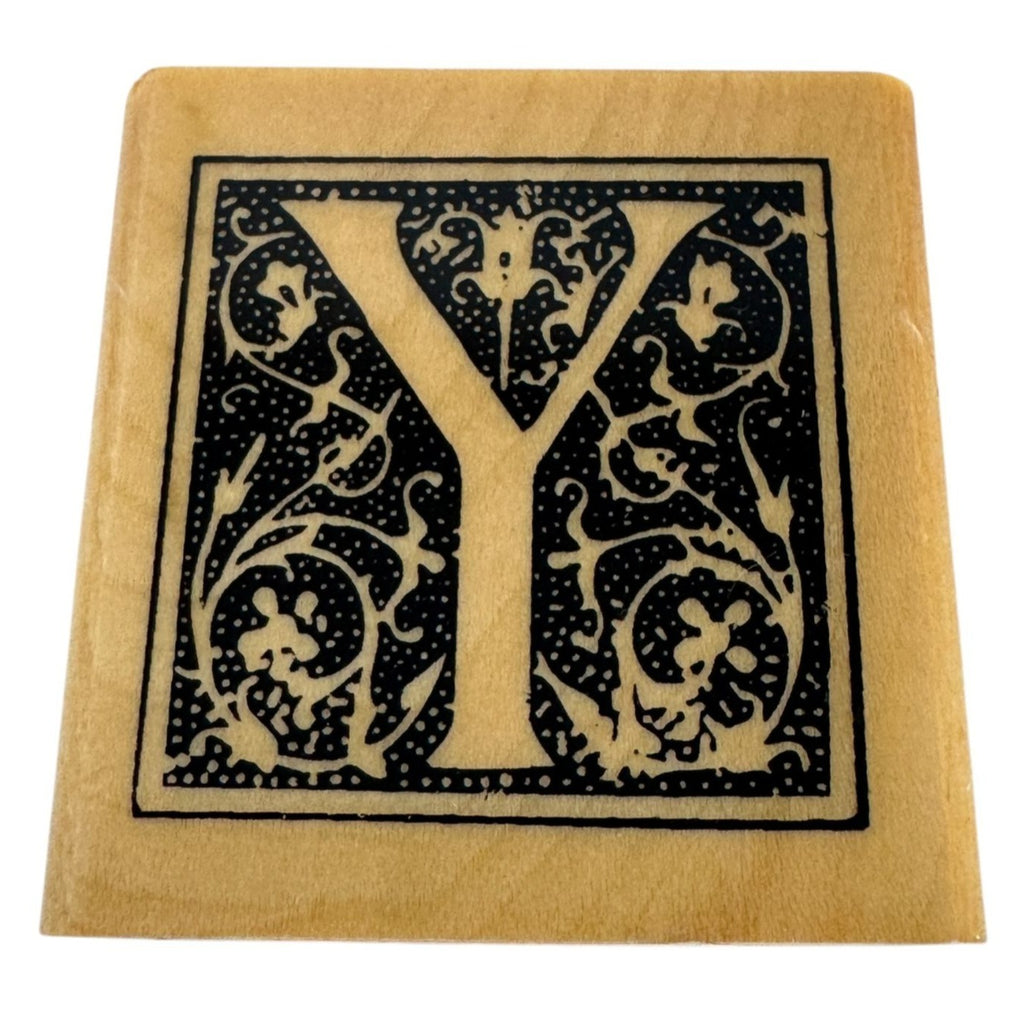 Anitas Rubber Stamp Decorative Letter Y Initial Square Ornate Card Making Craft
