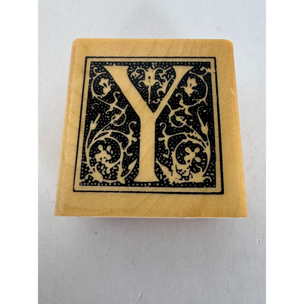 Anitas Rubber Stamp Decorative Letter Y Initial Square Ornate Card Making Craft
