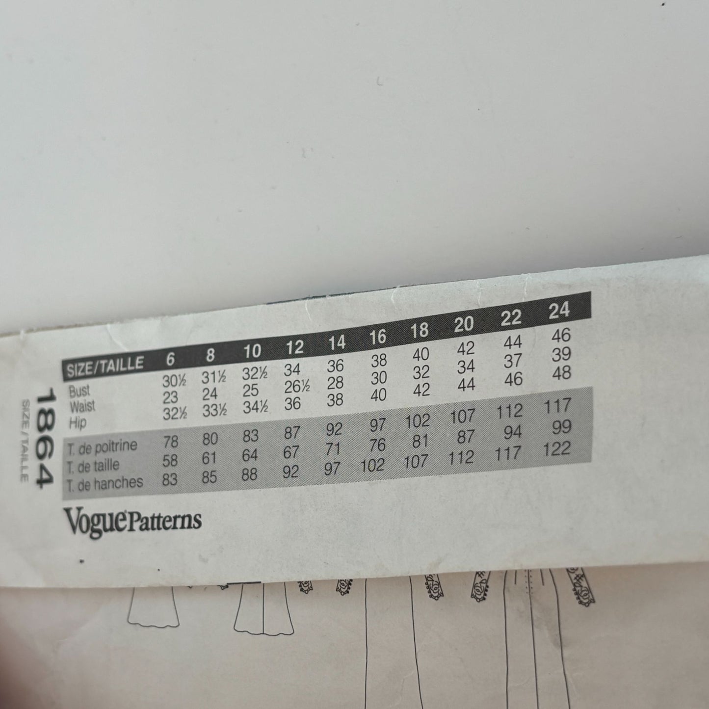 Vogue Sewing Pattern 1864 Wedding Dress Gown Lace Badgley Mischka CUT 14 16 18