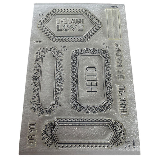 CTMH My Acrylix Acrylic Stamp Set Live Laugh For You Thank You Card Love C1636