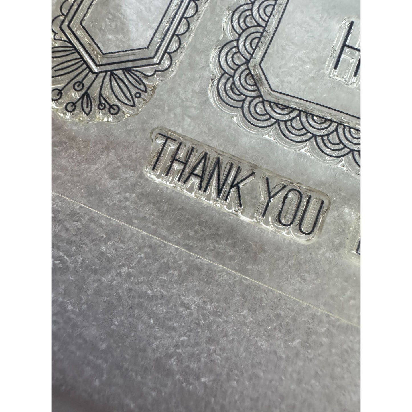 CTMH My Acrylix Acrylic Stamp Set Live Laugh For You Thank You Card Love C1636