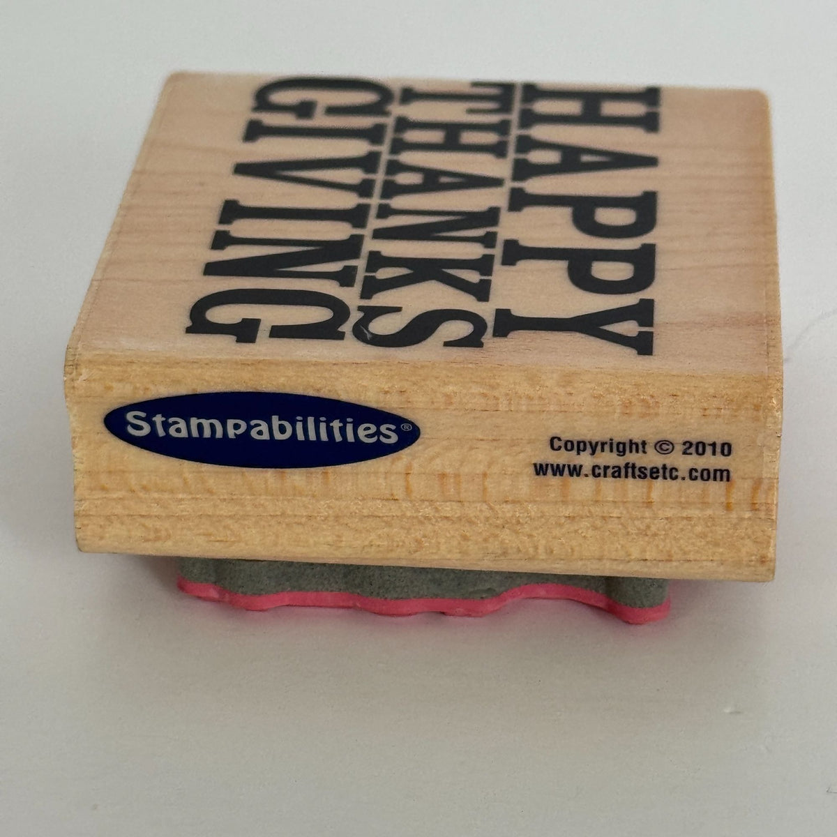 Stampabilities Rubber Stamp Happy Thanksgiving Card Making Words Bold Text Wood Mounted Sentiment
