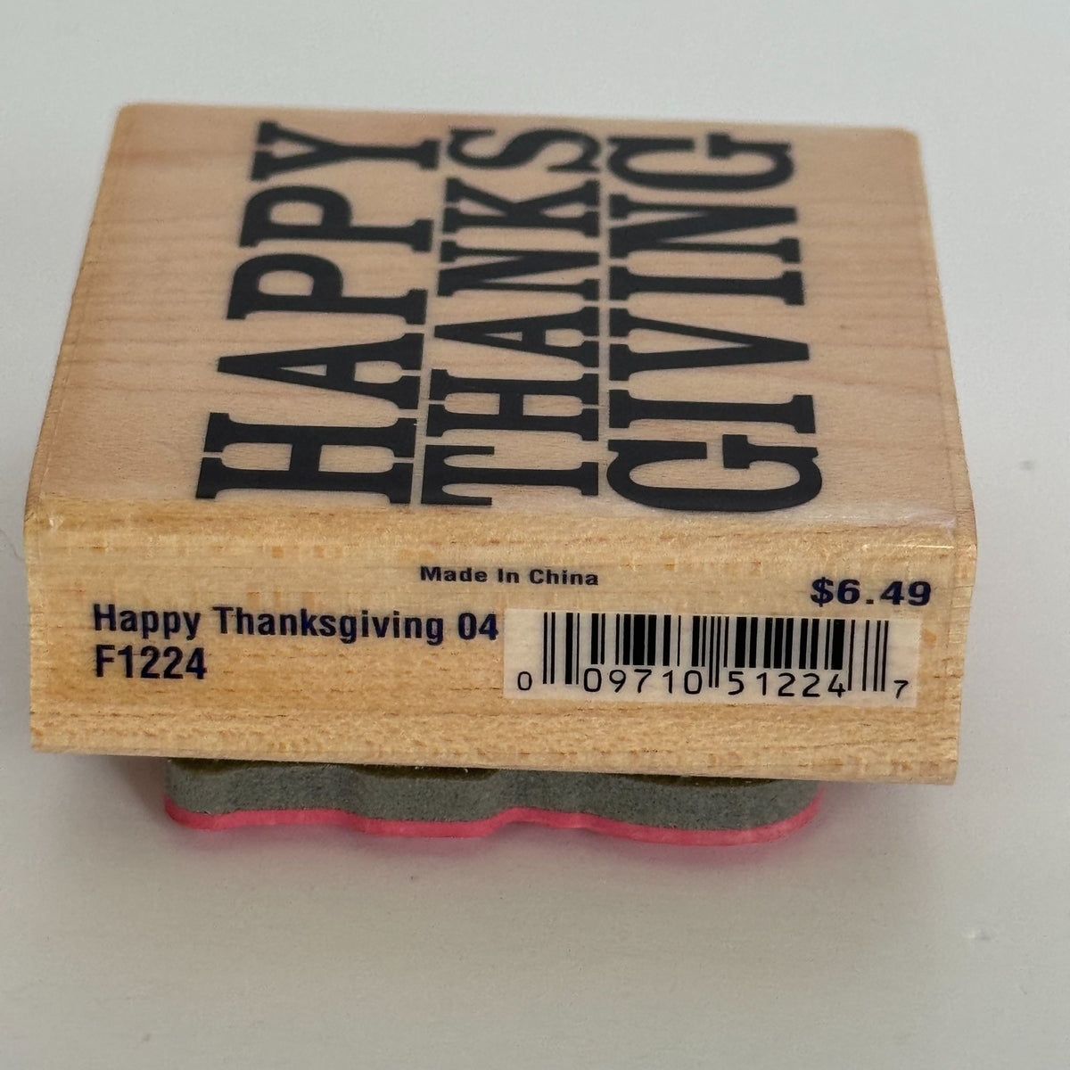 Stampabilities Rubber Stamp Happy Thanksgiving Card Making Words Bold Text Wood Mounted Sentiment