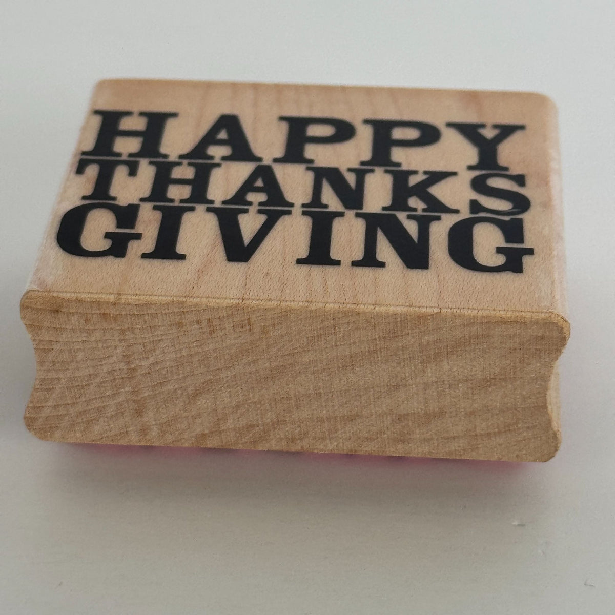 Stampabilities Rubber Stamp Happy Thanksgiving Card Making Words Bold Text Wood Mounted Sentiment