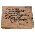 PSX Rubber Stamp Rilke Quote Holiness Truth Imagination Heart Affections F-1274