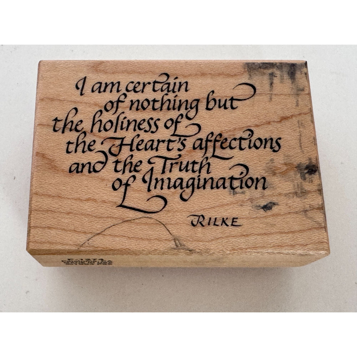 PSX Rubber Stamp Rilke Quote Holiness Truth Imagination Heart Affections F-1274