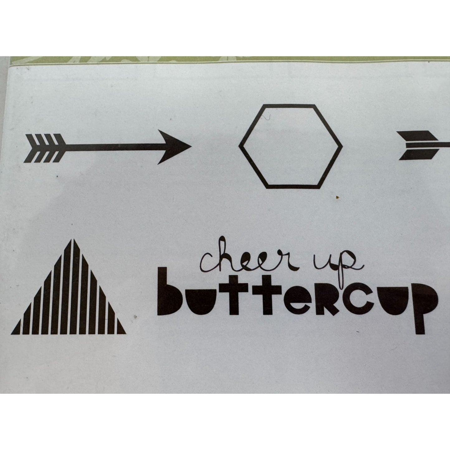 Stampin Up Clear Mount Rubber Stamp Set Geometrical Cheer Up Buttercup Arrows