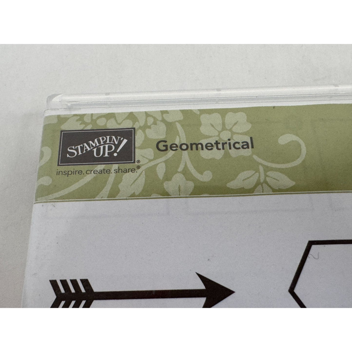 Stampin Up Clear Mount Rubber Stamp Set Geometrical Cheer Up Buttercup Arrows