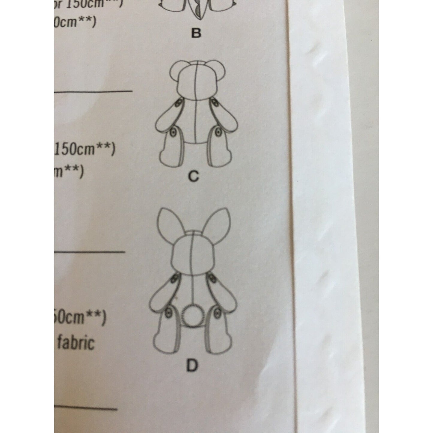 Simplicity Sewing Pattern S9441 Memory Teddy Bear Stuffed Animal Dragon Dino UC