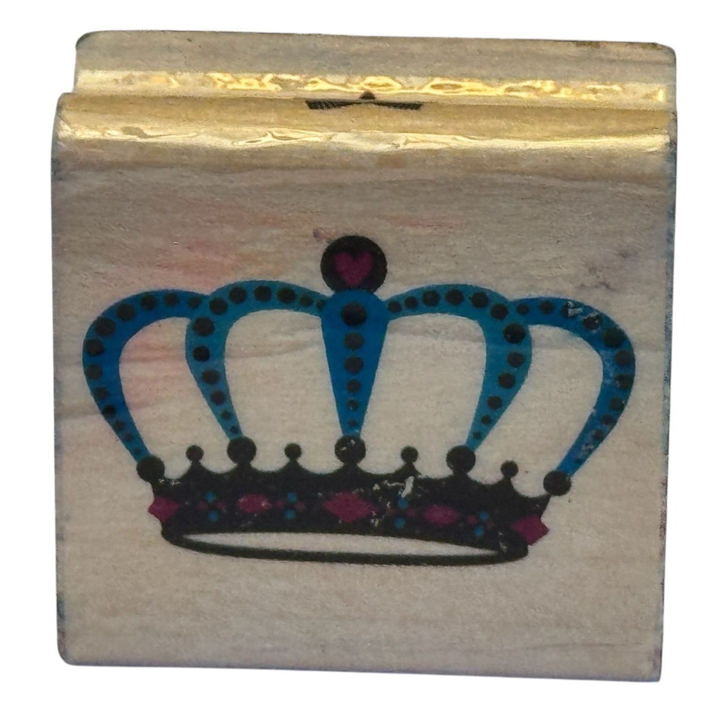 Cake Rubber Stamp Royal Crown King Queen Prince Princess Hat Wood Mounted Craft