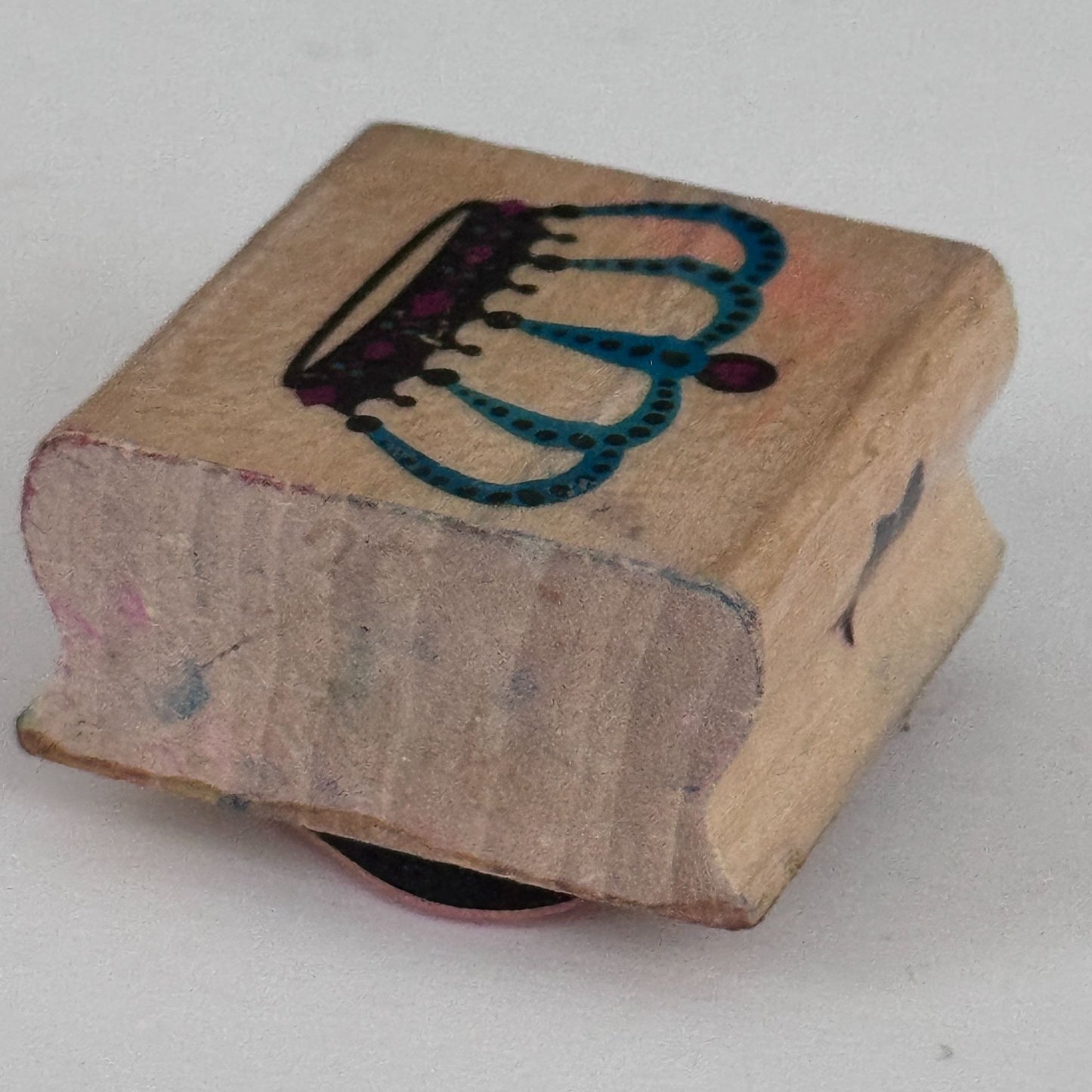 Cake Rubber Stamp Royal Crown King Queen Prince Princess Hat Wood Mounted Craft