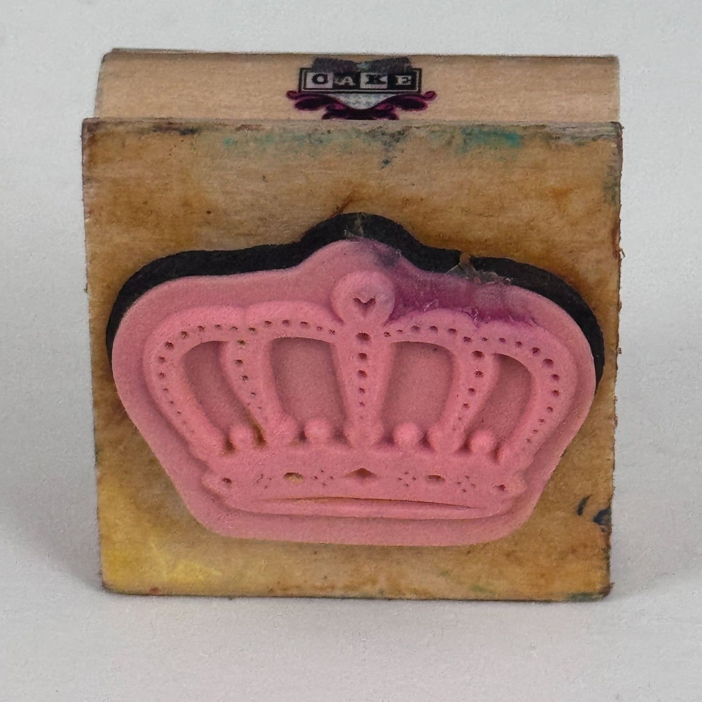 Cake Rubber Stamp Royal Crown King Queen Prince Princess Hat Wood Mounted Craft