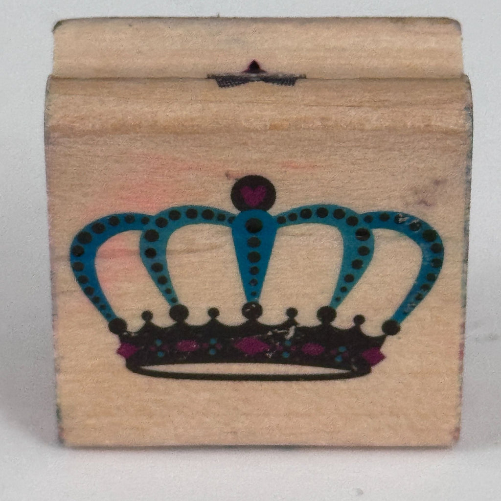 Cake Rubber Stamp Royal Crown King Queen Prince Princess Hat Wood Mounted Craft
