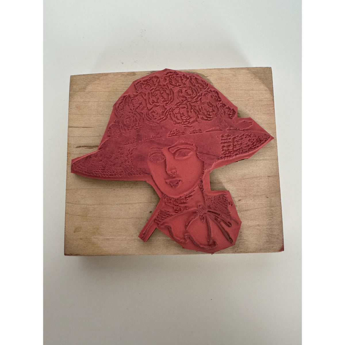 Postmodern Design Rubber Stamp Beverly Victorian Woman in Hat Tea Party Fashion