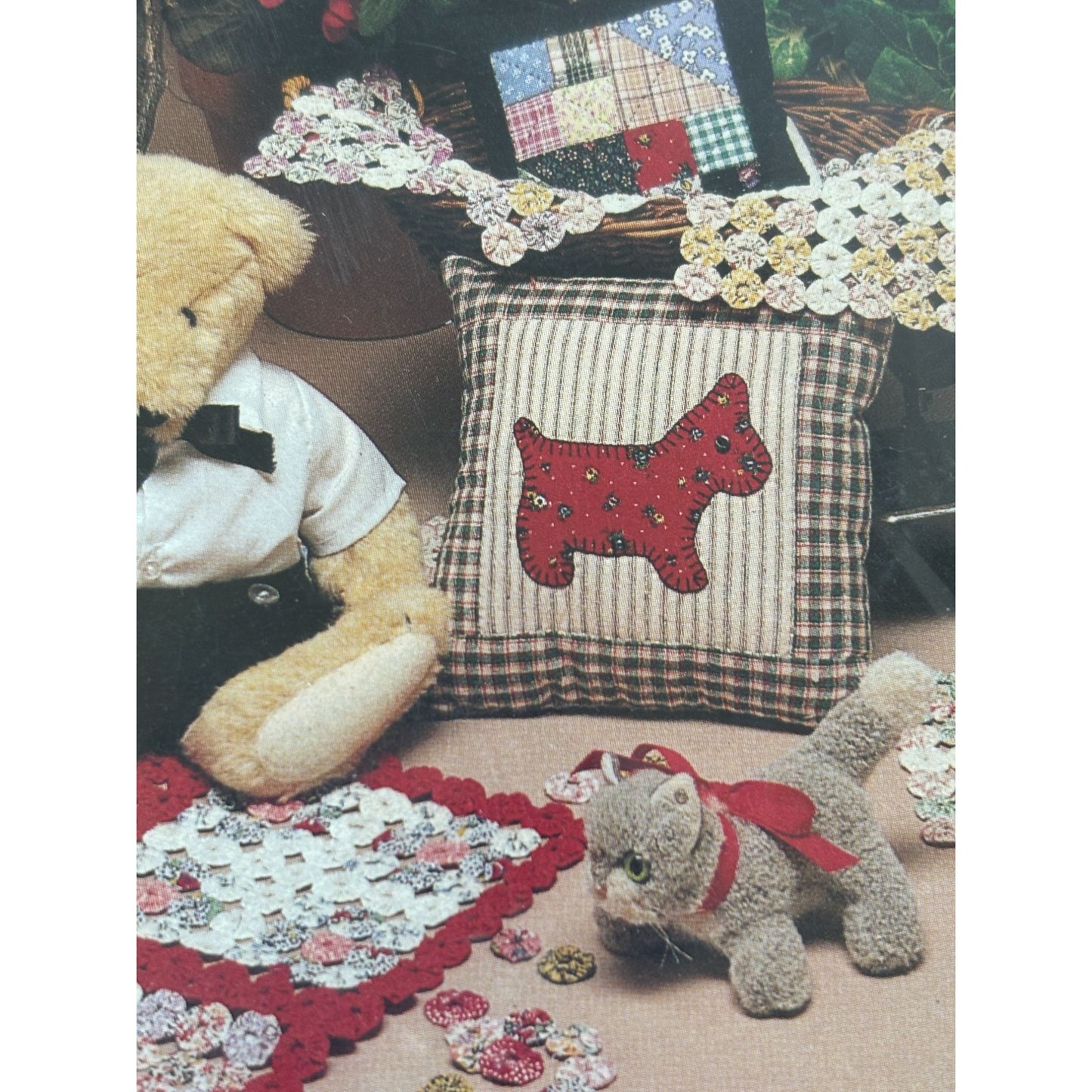 Playmates Quilting Patterns Little Quilt Collection Cat Scottie Dog Pillow Scrap