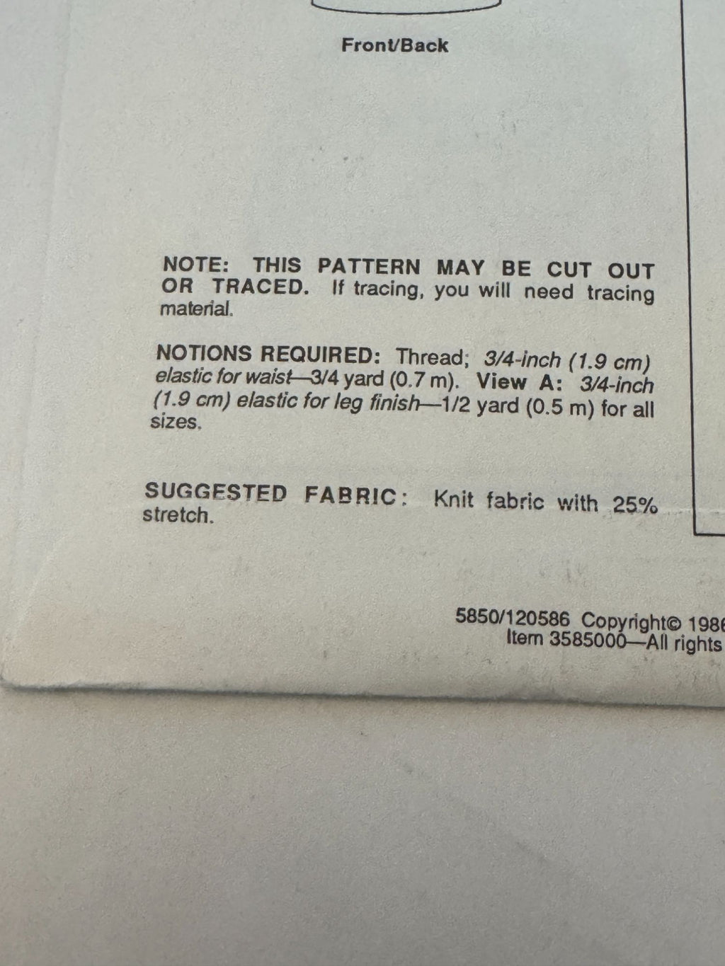 Stretch and Sew Sewing Pattern 5850 Girls Leggings and Knit Skirt Vintage 1980s