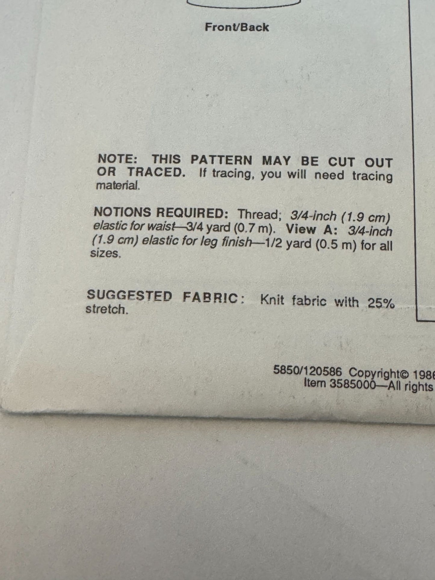 Stretch and Sew Sewing Pattern 5850 Girls Leggings and Knit Skirt Vintage 1980s