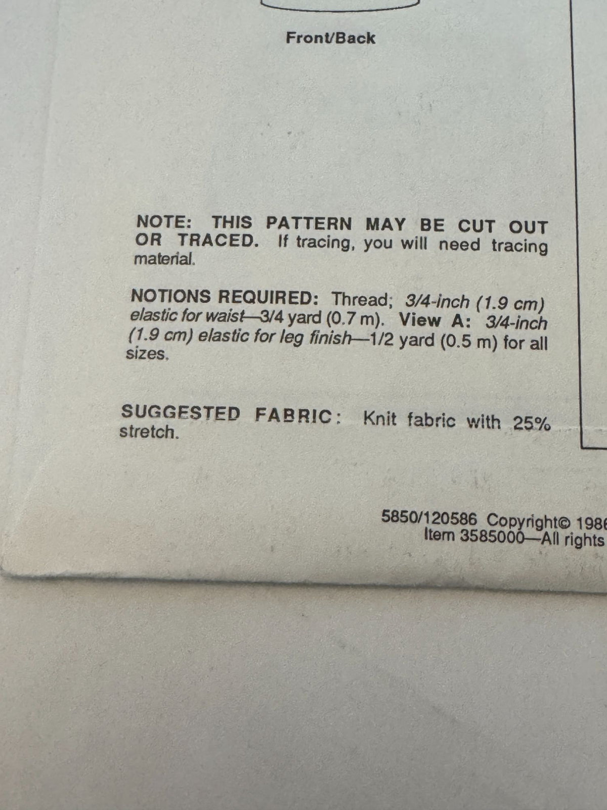 Stretch and Sew Sewing Pattern 5850 Girls Leggings and Knit Skirt Vintage 1980s