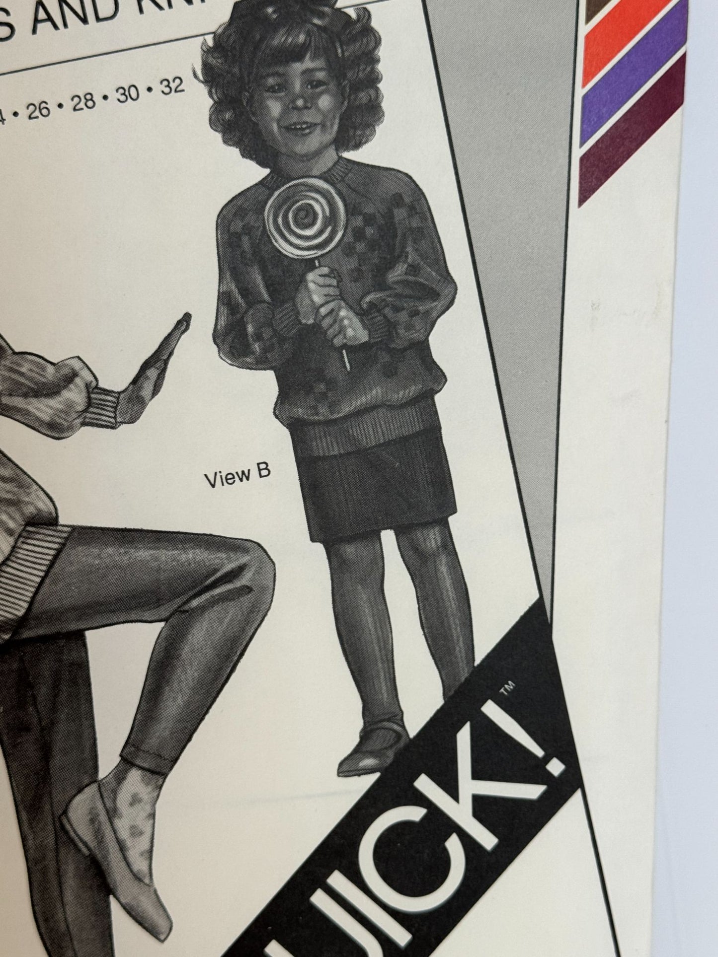 Stretch and Sew Sewing Pattern 5850 Girls Leggings and Knit Skirt Vintage 1980s