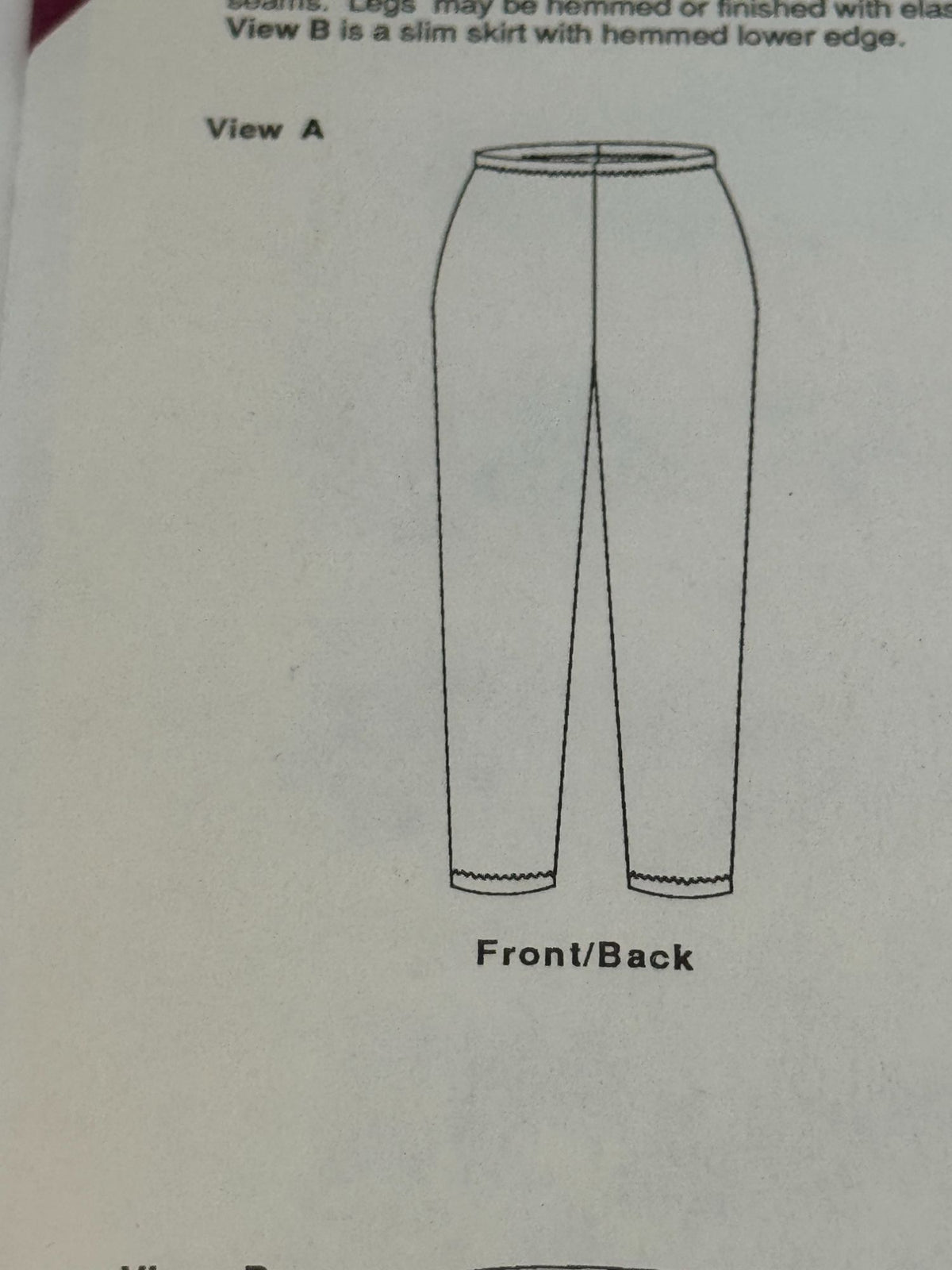 Stretch and Sew Sewing Pattern 5850 Girls Leggings and Knit Skirt Vintage 1980s