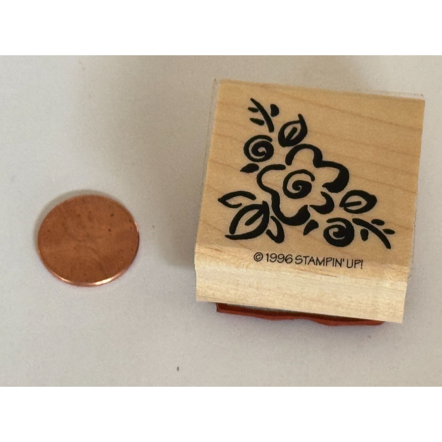 Stampin Up Rubber Stamp Floral Corner Flowers Card Making Spring Wood Mounted