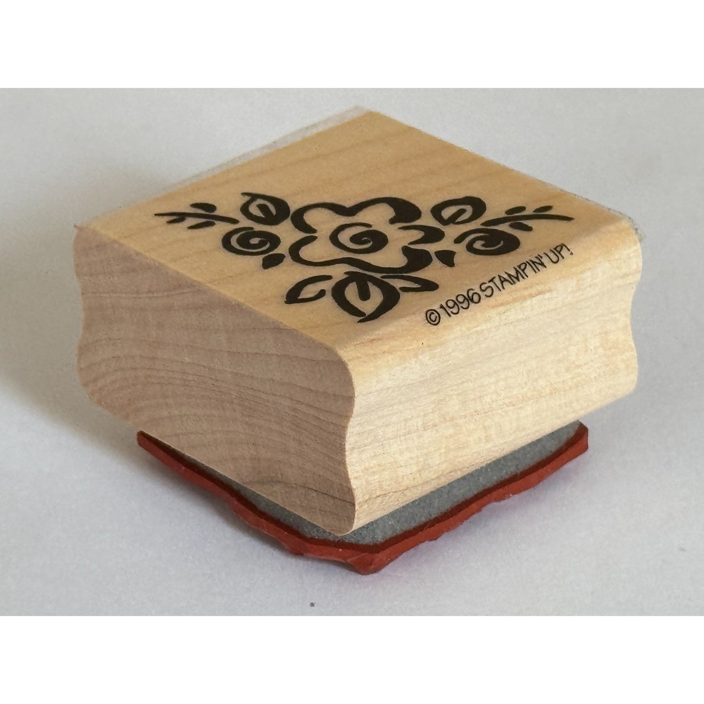 Stampin Up Rubber Stamp Floral Corner Flowers Card Making Spring Wood Mounted